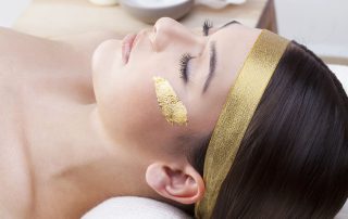 Luxury spa treatment with gold.