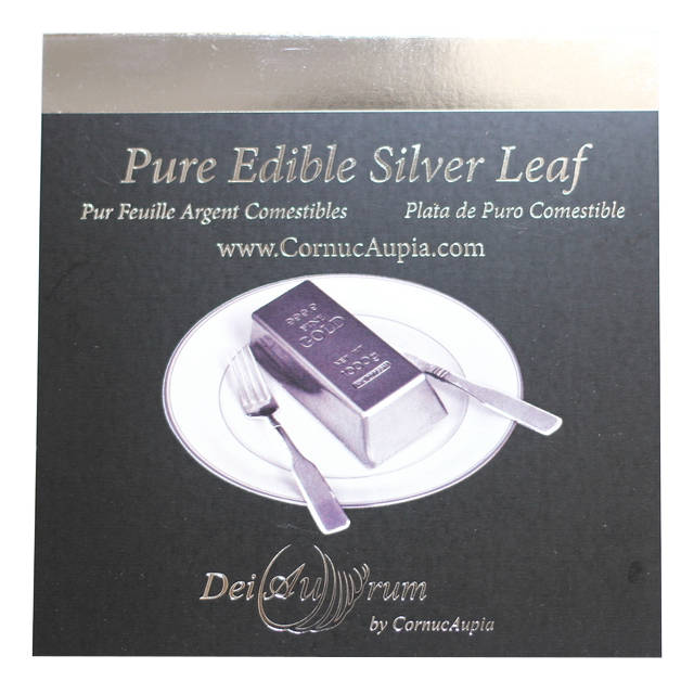 Edible Silver leaf. Pure Silver leaf for food and beverages.